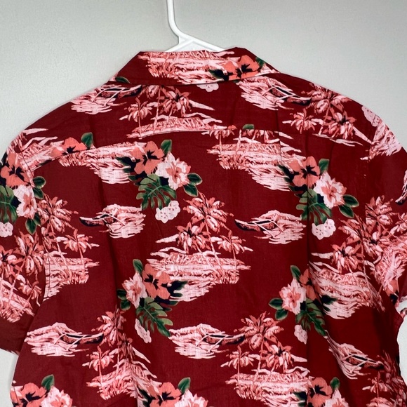 Grayers Red White Tropical Floral Camp Collar Shirt Medium NEW Bali Ha’i Hawaii - Picture 6 of 11